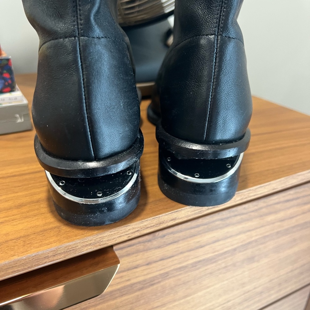 Authentic Alexander Wang leather booties with metal insert in heel - Picture 5 of 6
